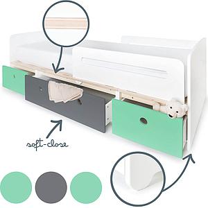 Lit évolutif 90x200cm COLORFLEX sea foam-space grey-sea foam