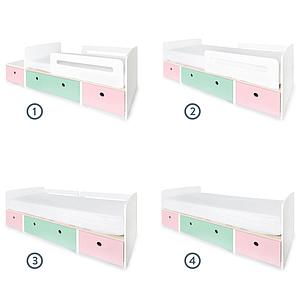 Lit évolutif 90x200cm COLORFLEX sweet pink-mint-sweet pink