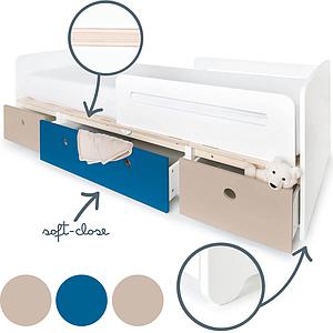 Lit évolutif 90x200cm COLORFLEX warm grey-deep marine-warm grey