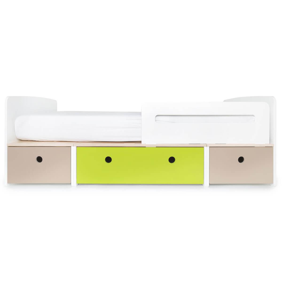 Lit évolutif 90x200cm COLORFLEX warm grey-lime-warm grey