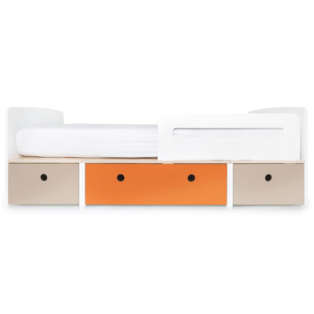 Lit évolutif 90x200cm COLORFLEX warm grey-pure orange-warm grey