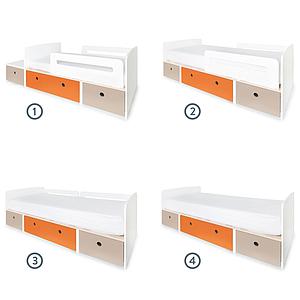 Lit évolutif 90x200cm COLORFLEX warm grey-pure orange-warm grey