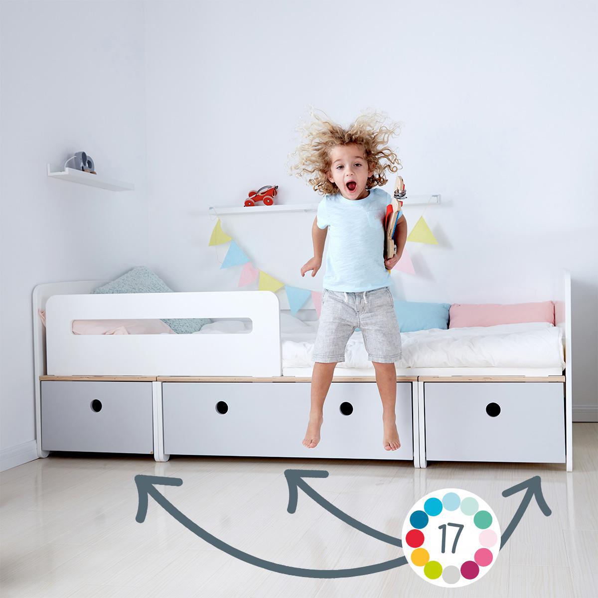 Lit évolutif 90x200cm COLORFLEX warm grey-space grey-warm grey