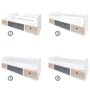 Lit évolutif 90x200cm COLORFLEX warm grey-space grey-warm grey