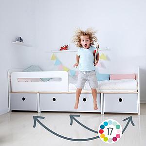 Lit évolutif 90x200cm COLORFLEX warm grey-space grey-warm grey