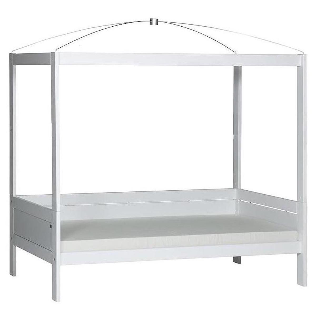 Lit évolutif baldaquin bas 90x200cm Lifetime blanc