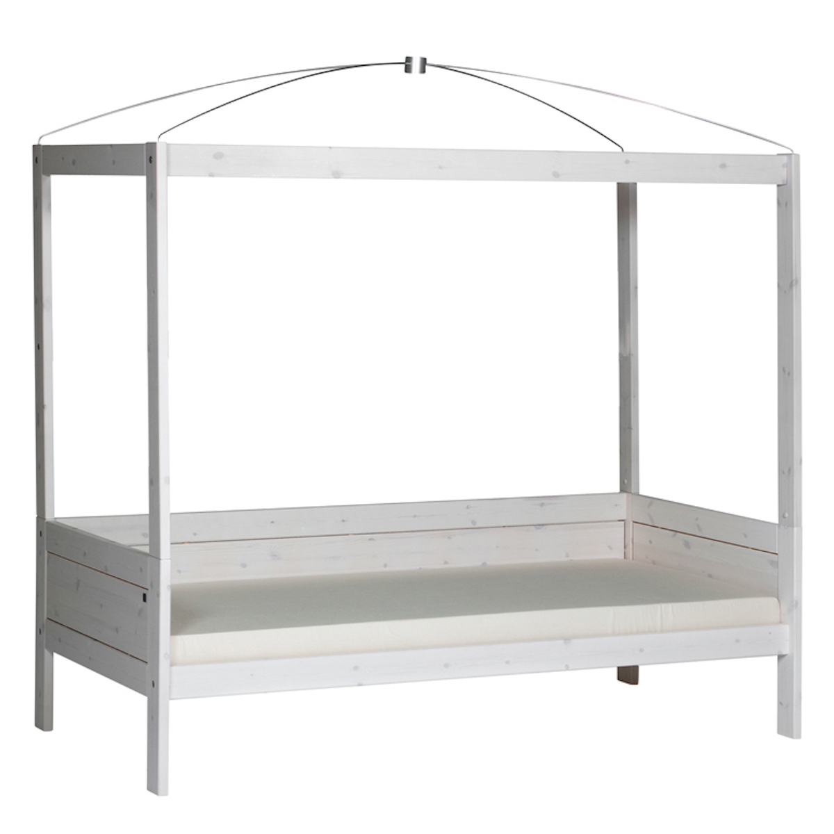 Lit évolutif baldaquin bas 90x200cm Lifetime blanchi