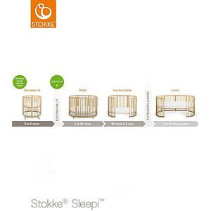 Lit évolutif bébé 120cm SLEEPI Stokke naturel