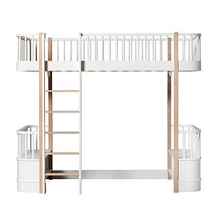 Lit évolutif mezzanine 90x200cm WOOD ORIGINAL Oliver Furniture blanc-chêne
