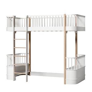 Lit évolutif mezzanine 90x200cm WOOD ORIGINAL Oliver Furniture blanc-chêne