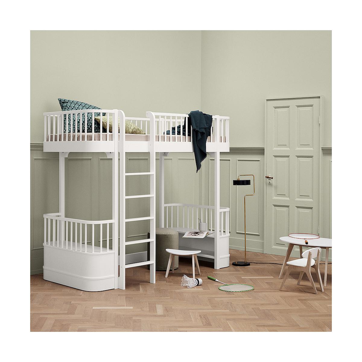 Lit évolutif mezzanine 90x200cm WOOD ORIGINAL Oliver Furniture blanc