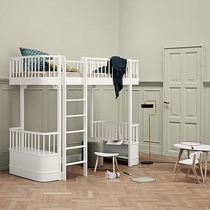 Lit évolutif mezzanine 90x200cm WOOD ORIGINAL Oliver Furniture blanc