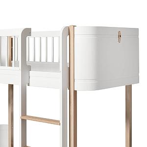 Lit évolutif mi hauteur 68x162cm WOOD MINI+ Oliver Furniture blanc-chêne