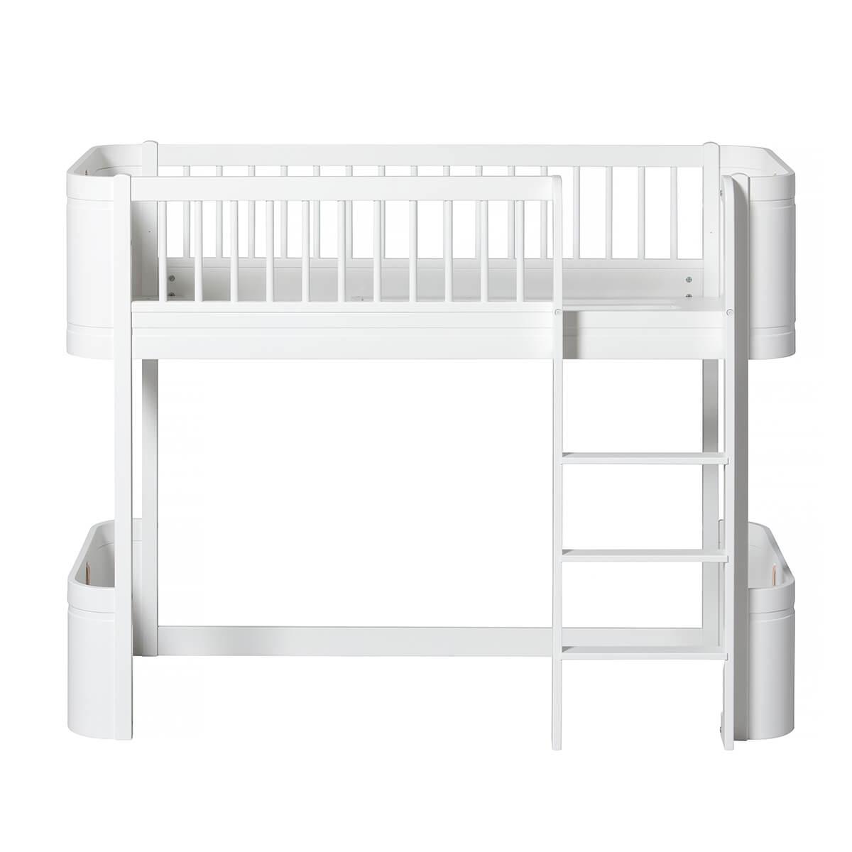 Lit évolutif mi hauteur 68x162cm WOOD MINI+ Oliver Furniture blanc