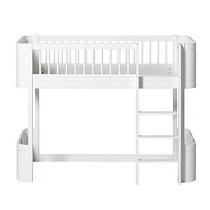 Lit évolutif mi hauteur 68x162cm WOOD MINI+ Oliver Furniture blanc