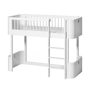 Lit évolutif mi hauteur 68x162cm WOOD MINI+ Oliver Furniture blanc