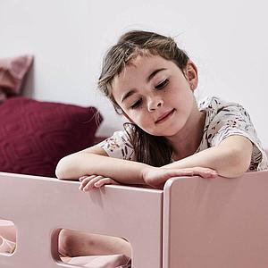 Lit évolutif mi hauteur 90x200cm échelle-droite POPSICLE Flexa chêne-kiwi