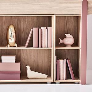 Lit évolutif mi hauteur 90x200cm échelle-droite POPSICLE Flexa chêne-kiwi