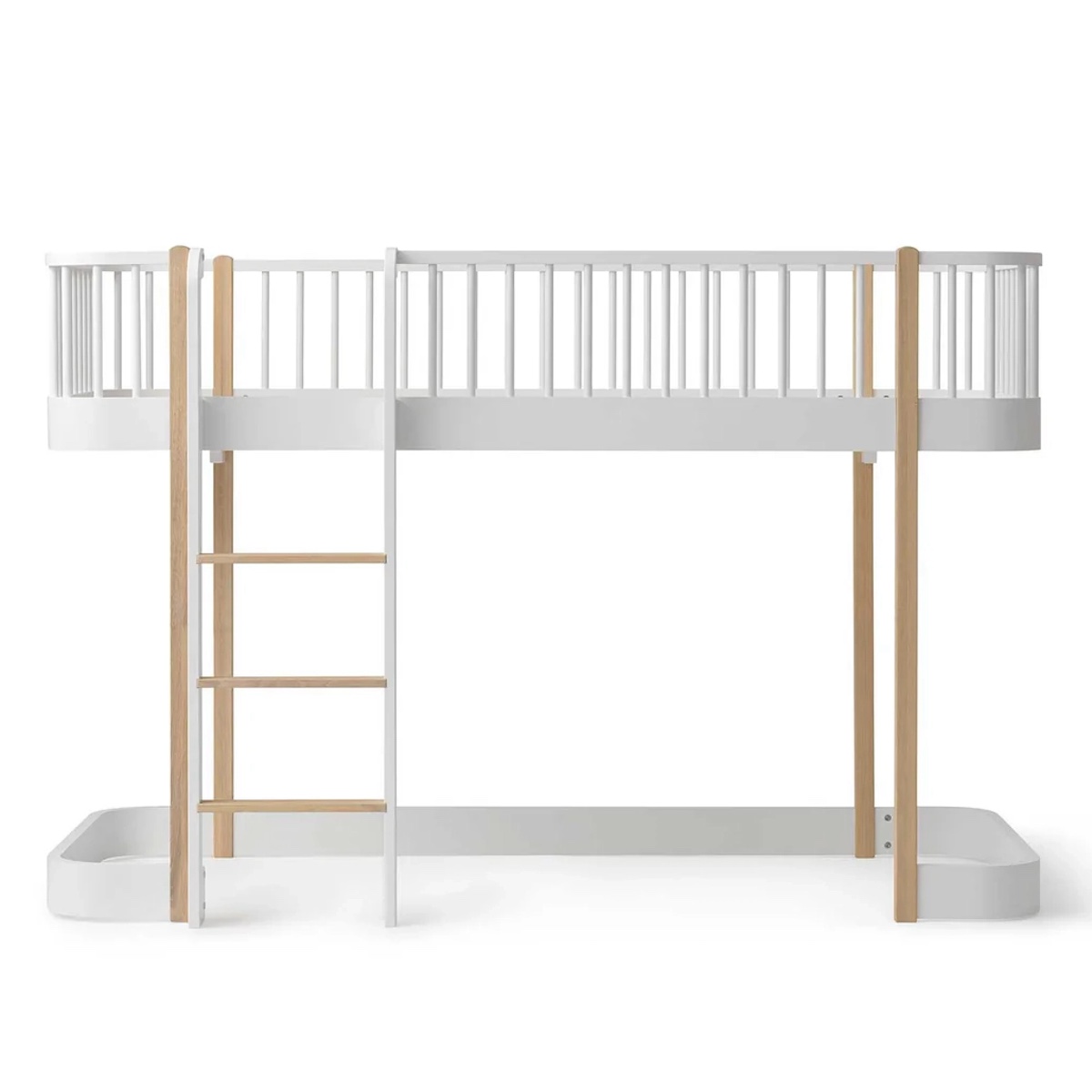 Lit évolutif mi hauteur 90x200cm WOOD ORIGINAL Oliver Furniture blanc-chêne