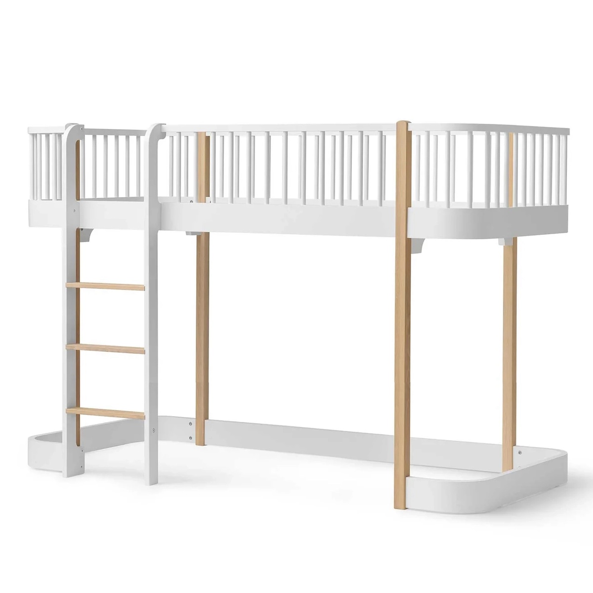 Lit évolutif mi hauteur 90x200cm WOOD ORIGINAL Oliver Furniture blanc-chêne