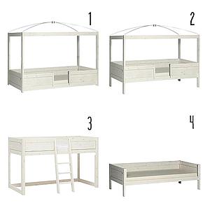 Lit évolutif-toit-rond 90x200cm 4 EN 1 Lifetime blanchi