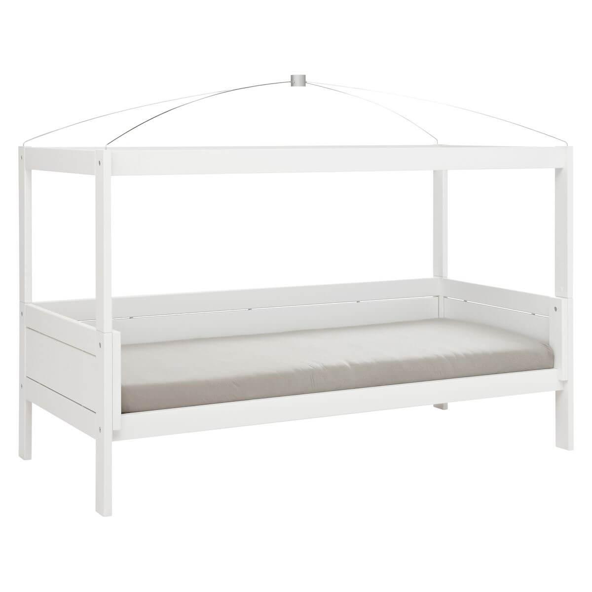 Lit évolutif-toit-rond 90x200cm sommier LUXE 4 EN 1 Lifetime blanc