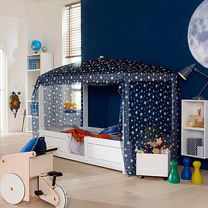 Lit évolutif-toit-rond 90x200cm sommier LUXE 4 EN 1 Lifetime blanc