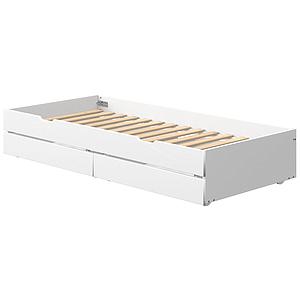 Lit gigogne-2 tiroirs 90x200cm WHITE Flexa blanc-blanc