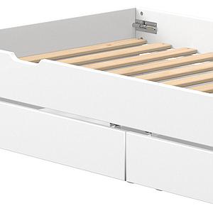 Lit gigogne-2 tiroirs 90x200cm WHITE Flexa blanc-blanc