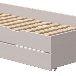 Lit gigogne 90x200cm 2 tiroirs lit bas CLASSIC Flexa grey washed