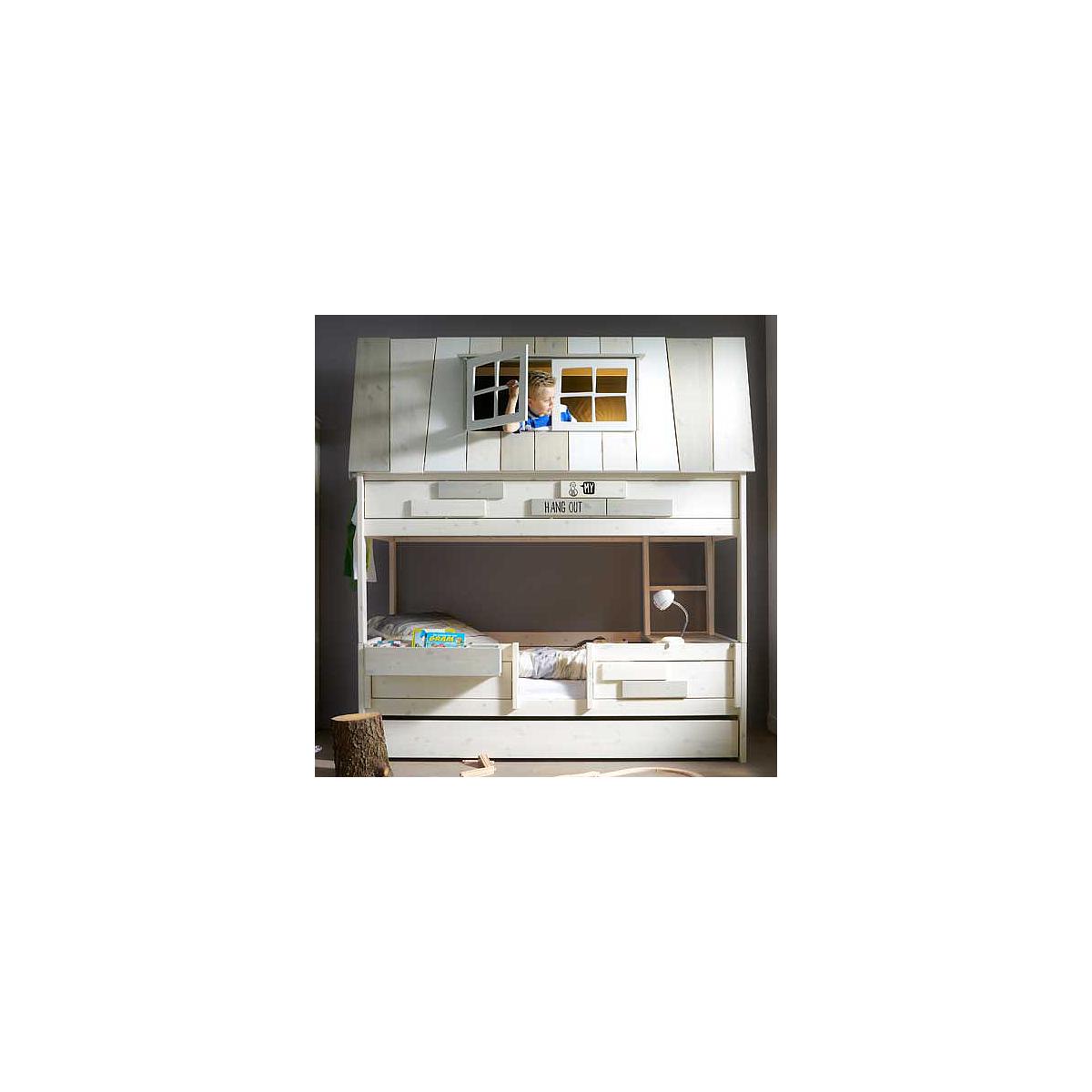 Lit gigogne 90x200cm Lifetime blanchi