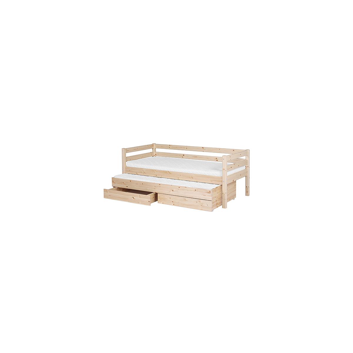 Lit gigogne avec 2 tiroirs pour lit classic naturel 90x200 cm by Flexa