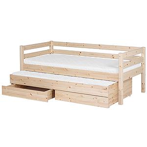 Lit gigogne avec 2 tiroirs pour lit classic naturel 90x200 cm by Flexa