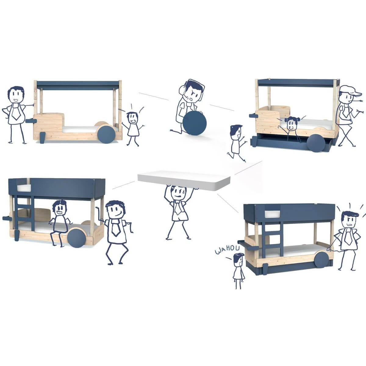 Lit gigogne DISCOVERY Mathy by Bols beige ivoire