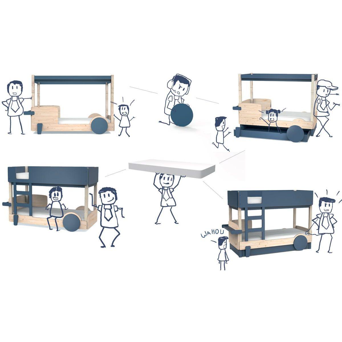 Lit gigogne DISCOVERY Mathy by Bols bleu marseille