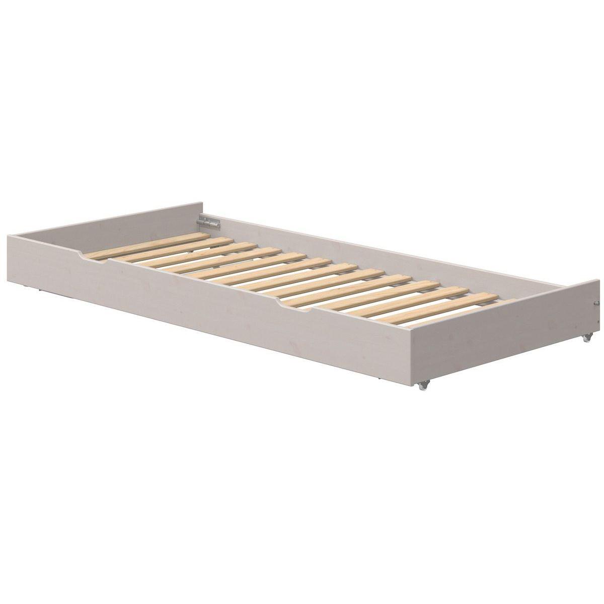 Lit gigogne pieds rabattables 90x190cm CLASSIC Flexa grey washed