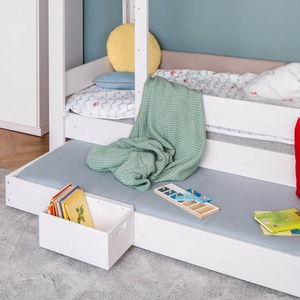 Lit gigogne sur roulettes 90x185cm DESTYLE de Breuyn blanchi