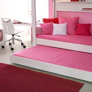Lit gigogne sur roulettes 90x185cm DESTYLE de Breuyn blanchi