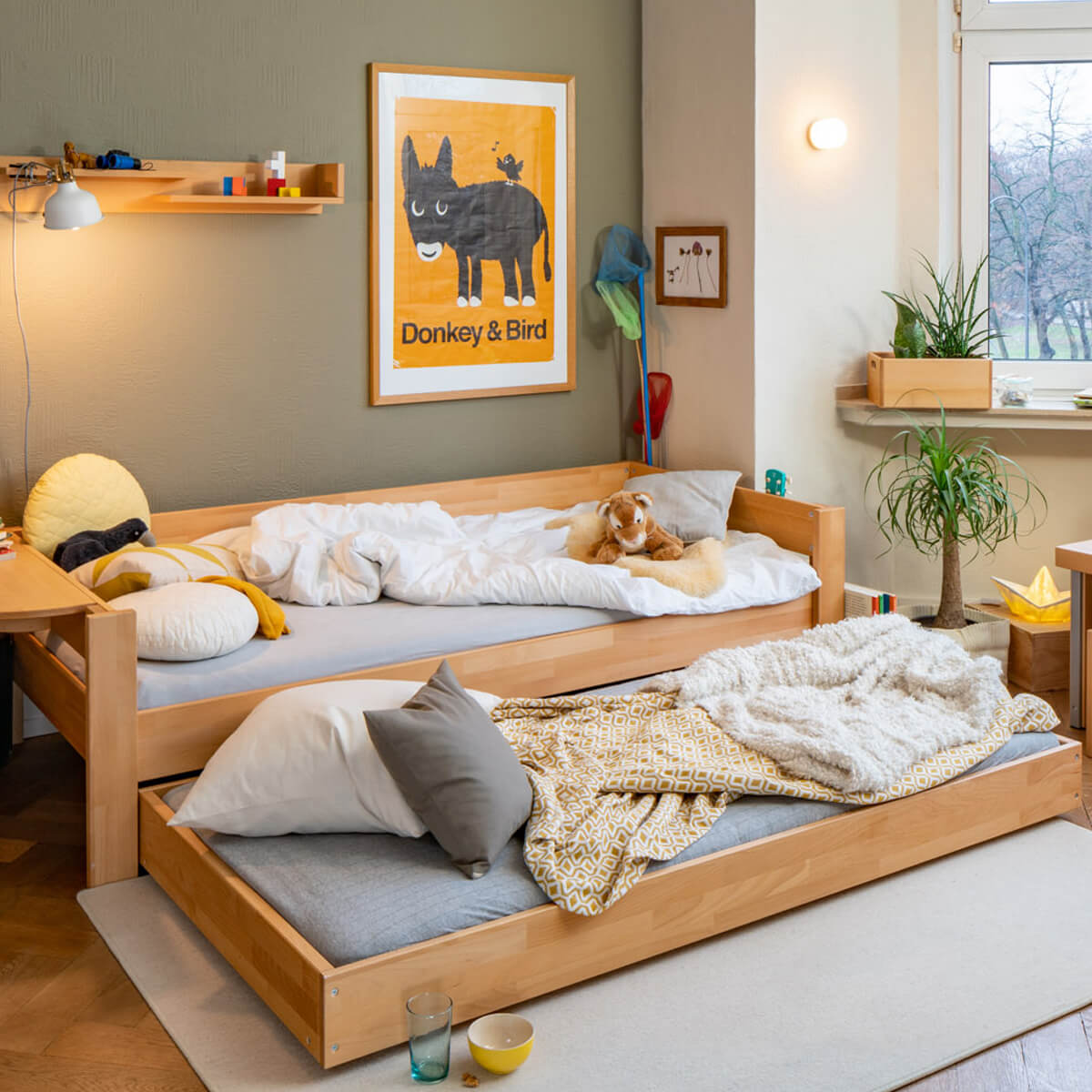 Lit gigogne sur roulettes 90x185cm DESTYLE de Breuyn naturel