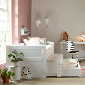 Lit gigogne-tiroir 90x200cm sommier DE LUXE Lifetime blanc