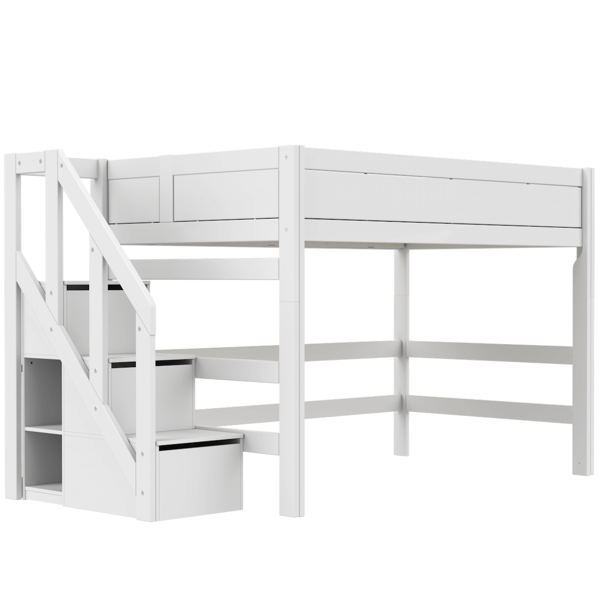 Lit haut 120x200x152cm escalier DELUXE Lifetime white
