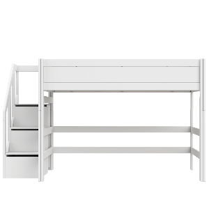 Lit haut 120x200x152cm escalier DELUXE Lifetime white