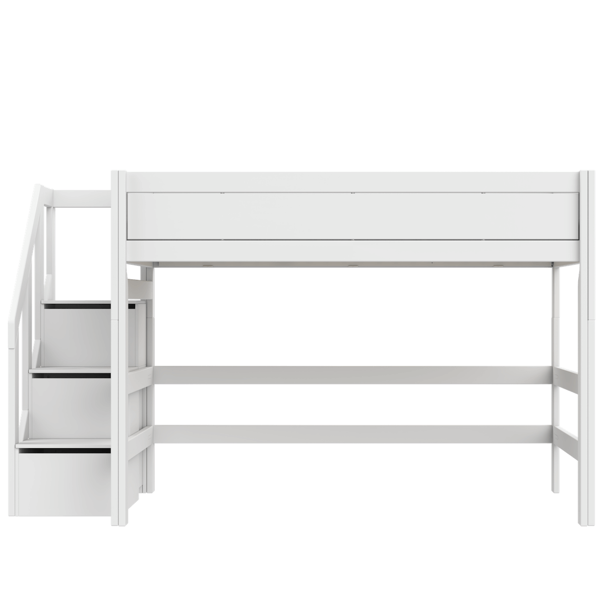 Lit haut 120x200x152cm escalier PREMIUM Lifetime white