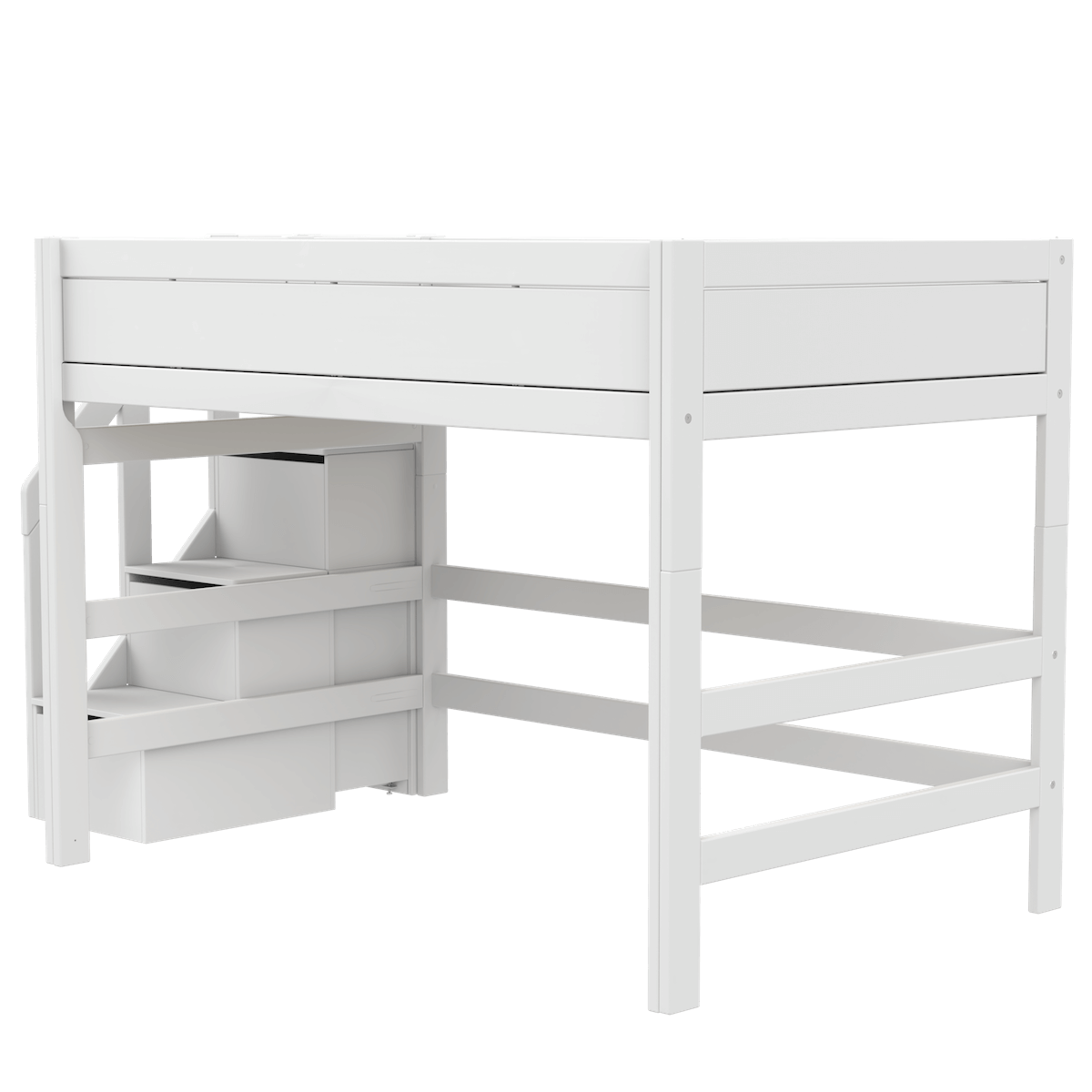 Lit haut 120x200x152cm escalier PREMIUM Lifetime white