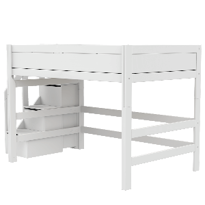 Lit haut 120x200x152cm escalier PREMIUM Lifetime white