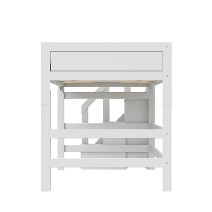 Lit haut 120x200x152cm escalier PREMIUM Lifetime white