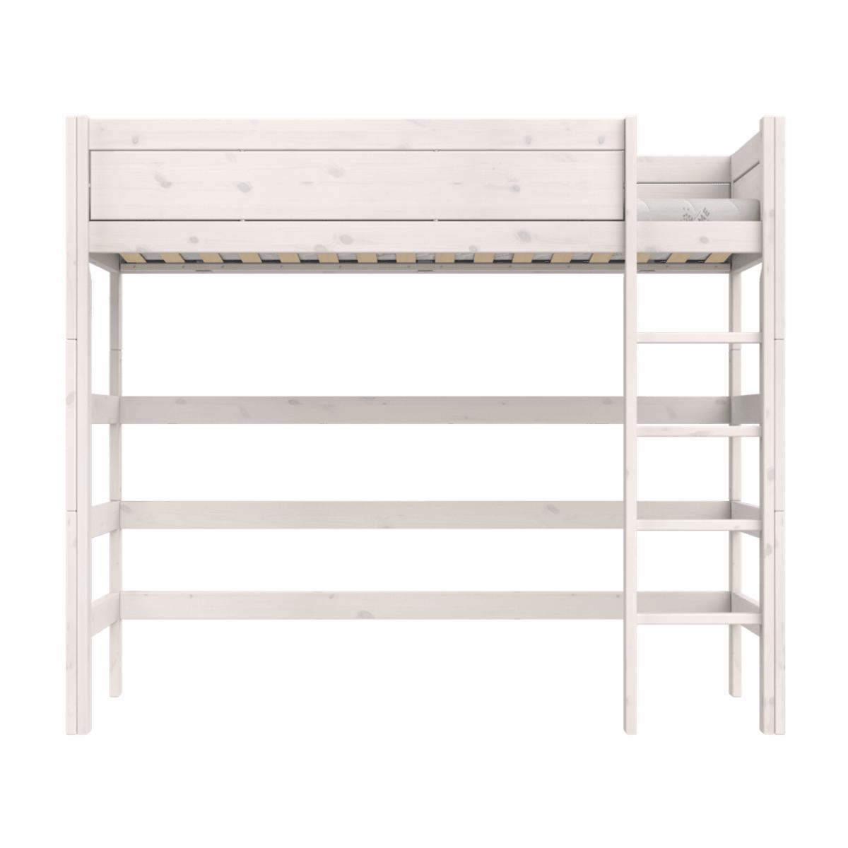 Lit haut échelle droite DE LUXE Lifetime blanchi