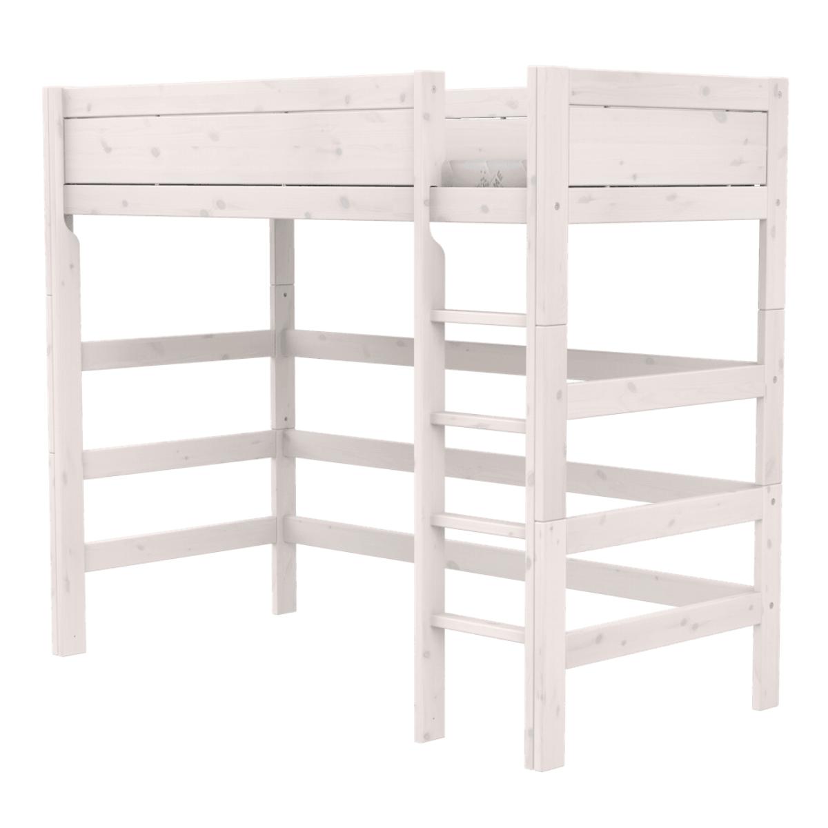 Lit haut échelle droite DE LUXE Lifetime blanchi