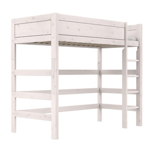 Lit haut échelle droite DE LUXE Lifetime blanchi