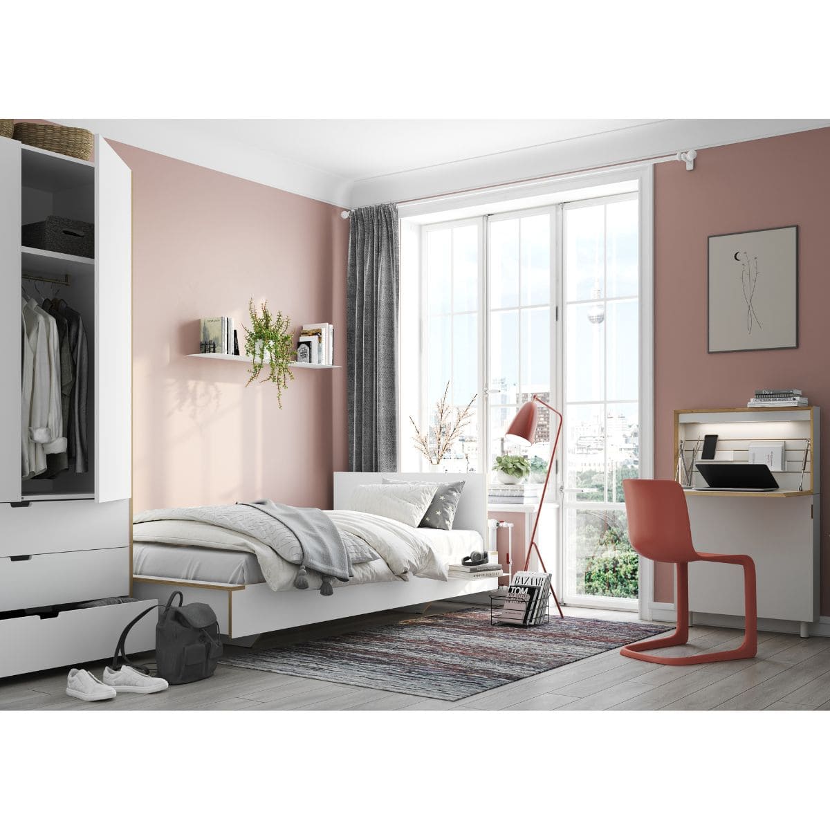 Lit individuel 120 CPL FLAI Müller Small Living blanc